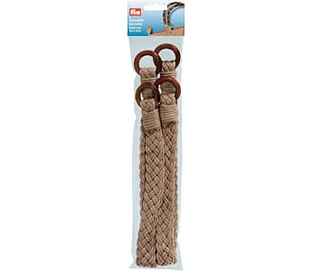 Beige Waxed Cord Braided Bag Handles - Click to Enlarge