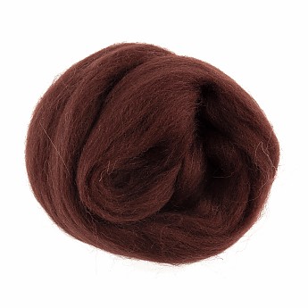 Natural Wool Roving 10g Chocolate - Click to Enlarge