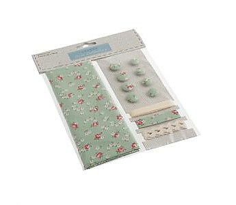 Cotton Craft Set with Fabric: Green Ditsy - Click to Enlarge