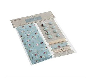 Cotton Craft Set with Fabric: Blue Ditsy - Click to Enlarge
