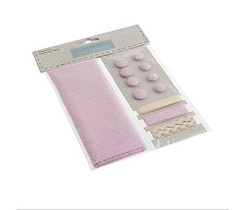 Cotton Craft Set with Fabric: Pink Spot - Click to Enlarge