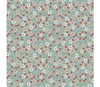 Flo's Little Flowers - Ditzy on Sage - Click to Enlarge