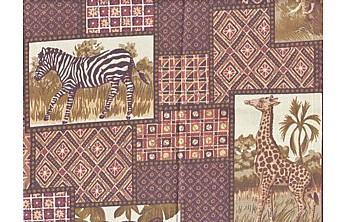Giraffe, Leopard, Monkey & Elephant. - Click to Enlarge