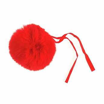 Pom Pom Faux Fur 11cm Red - Click to Enlarge