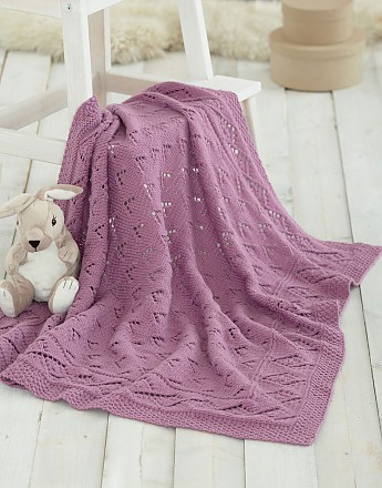 LACE & DIAMONDS BABY BLANKET OR AFGHAN IN SNUGGLY DK - Click to Enlarge