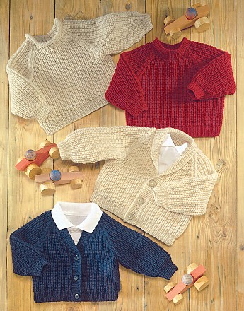 BABY CARDIGANS & SWEATERS IN SNUGGLY DK - Click to Enlarge