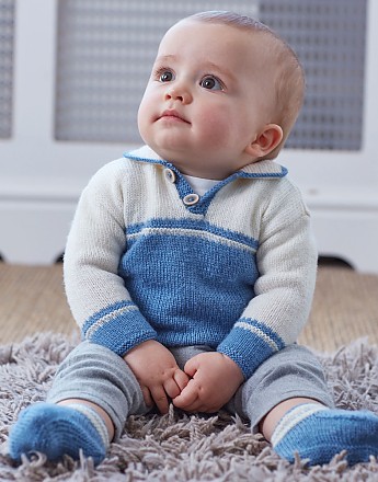 BABY JUMPER & BOOTIES IN SNUGGLY 100% MERINO - Click to Enlarge