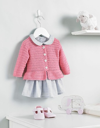 BABY GIRL CARDIGAN IN SNUGGLY 4 PLY - Click to Enlarge