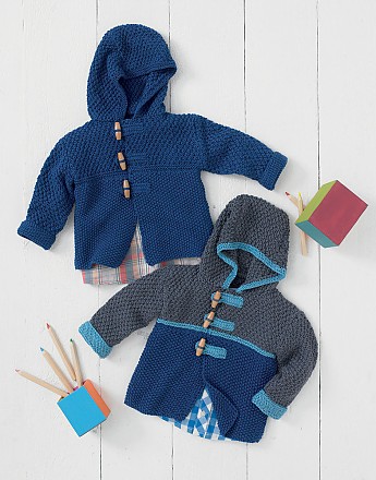 BABY BOY DUFFLE COAT IN SNUGGLY BABY BAMBOO DK - Click to Enlarge