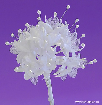 White Pearled Baby's Breath Flower  Button Hole. - Click to Enlarge
