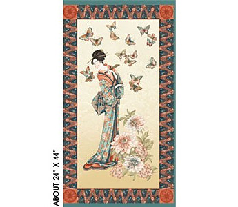 Geisha Garden Antique/Teal - Click to Enlarge