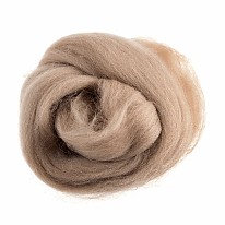Natural Wool Roving 10g Cream Beige