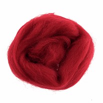 Natural Wool Roving 10g Dark Red