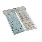 Cotton Craft Set with Fabric: Blue Ditsy