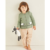 SHEEP CARDIGAN IN SNUGGLY CASHMERE MERINO & SNUGGLY BUNNY