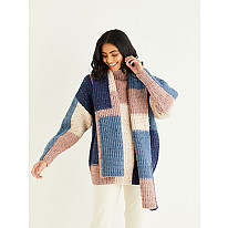 ABSTRACT SWEATER & WIDE SCARF IN HAYFIELD BONUS CHUNKY TWEED